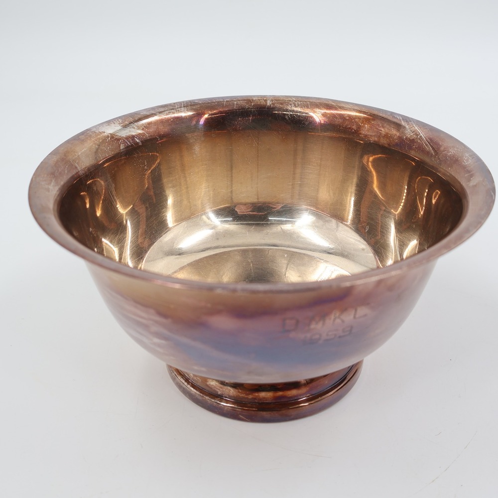 Sheffield Silver Co Paul Revere Bowl Unisex OS Silver 1959 Engraved Silverplate‎